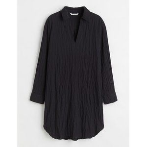 H&M Black Lightweight Gauze Cover Up Tunic Dress Size XS 1087406003